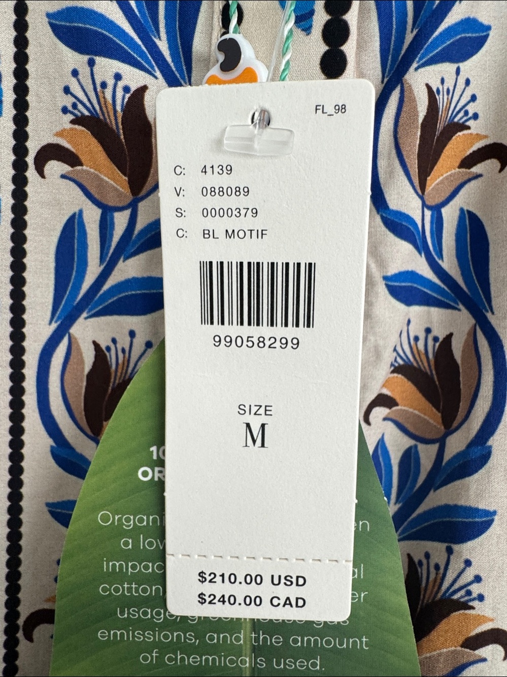 Farm Rio Floral Print Belted Mini Dress - Blue & Tan - Picture 8 of 10